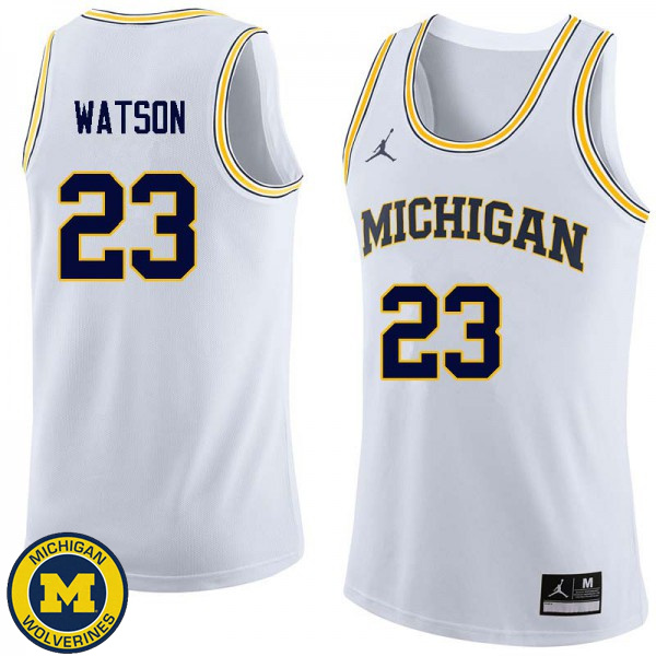 Men Michigan Wolverines #23 Ibi Watson White NCAA Basketball Jersey